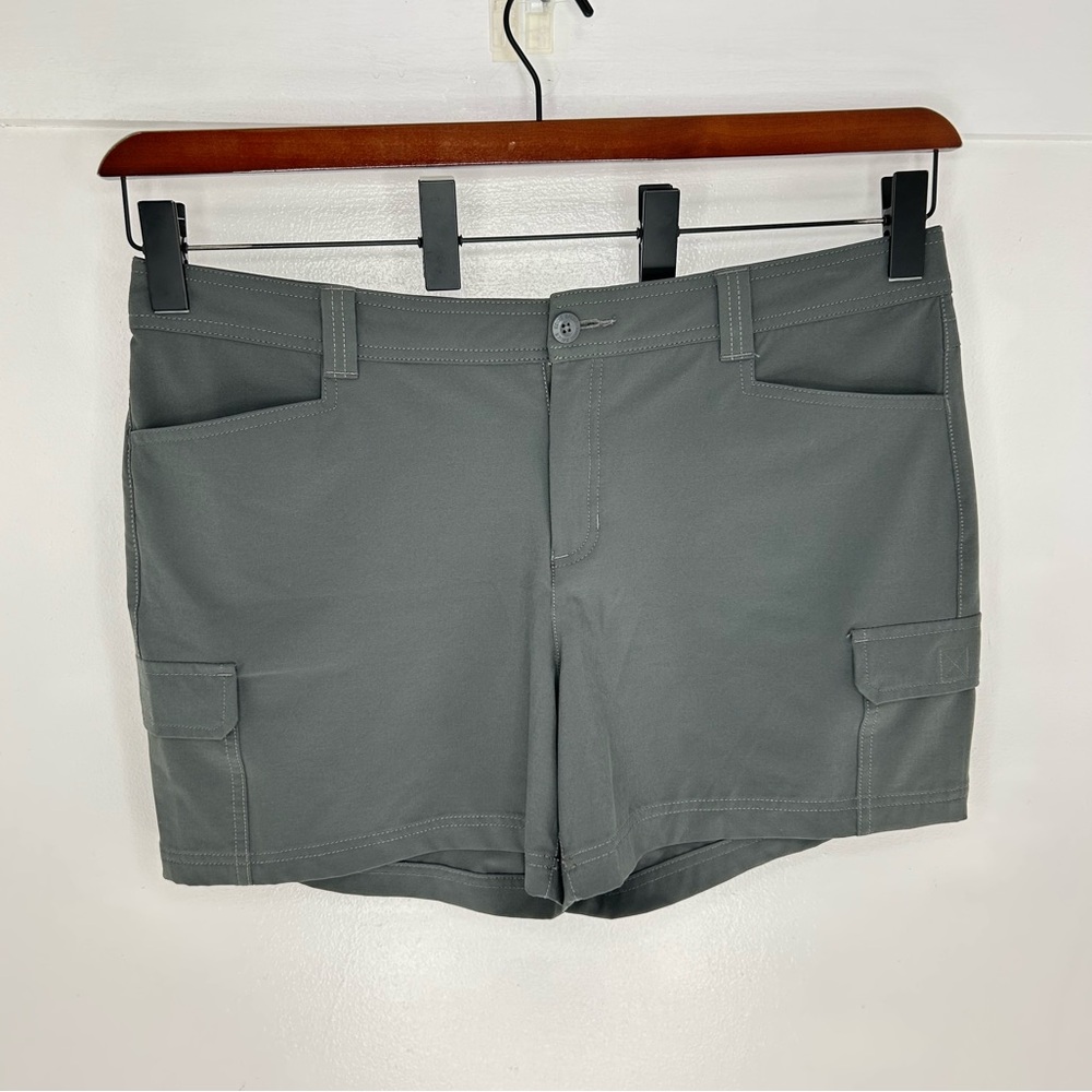 Eddie Bauer Grey Cargo Shorts Size 16 Stretch Hiking Gorpcore Outdoors 38x4.5 - Picture 2 of 10